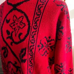 Graphic 80s Batwing cropped Vintage Floral Sweater